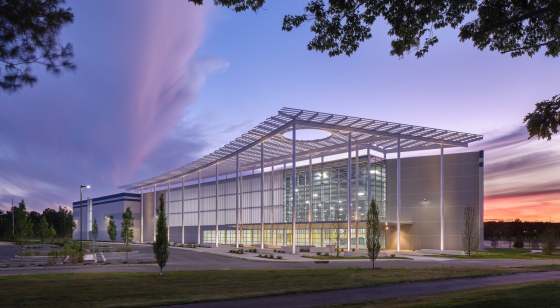 sunset photo of the front of innovation park